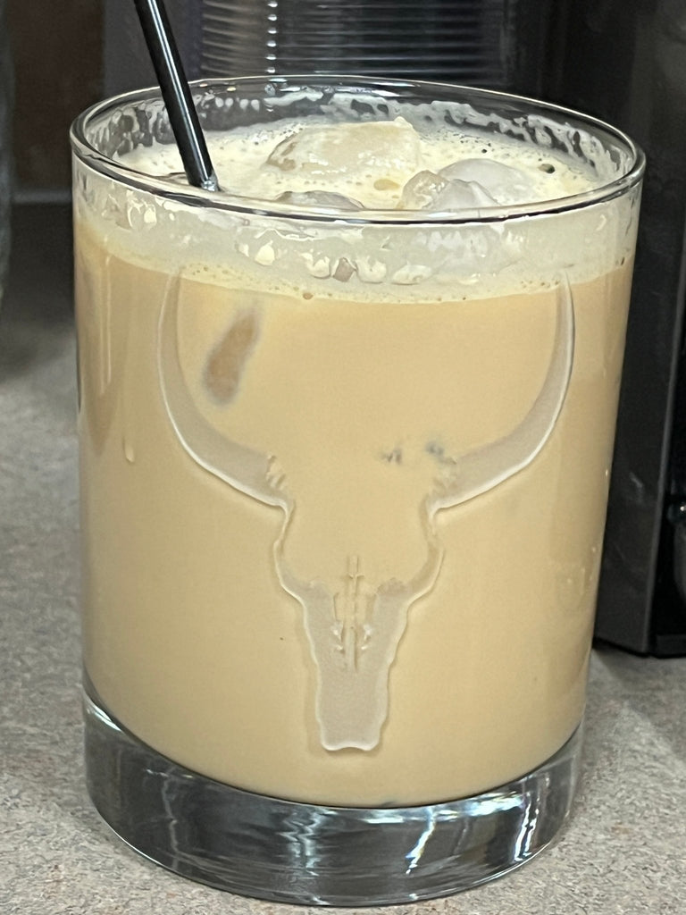 Carved steer drink glass - Your Western Decor