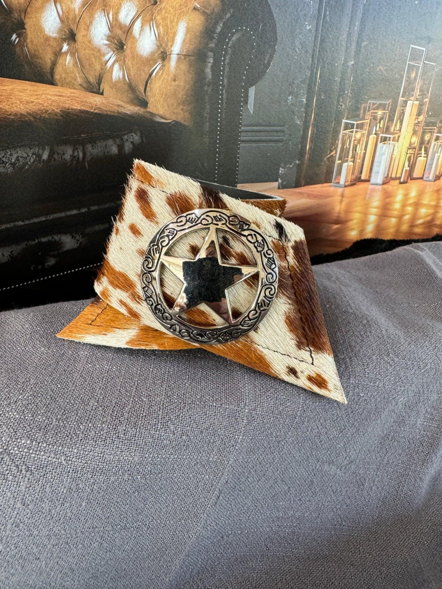 Best of the West Cowhide Western Napkin Rings with western conchos - Your Western Decor