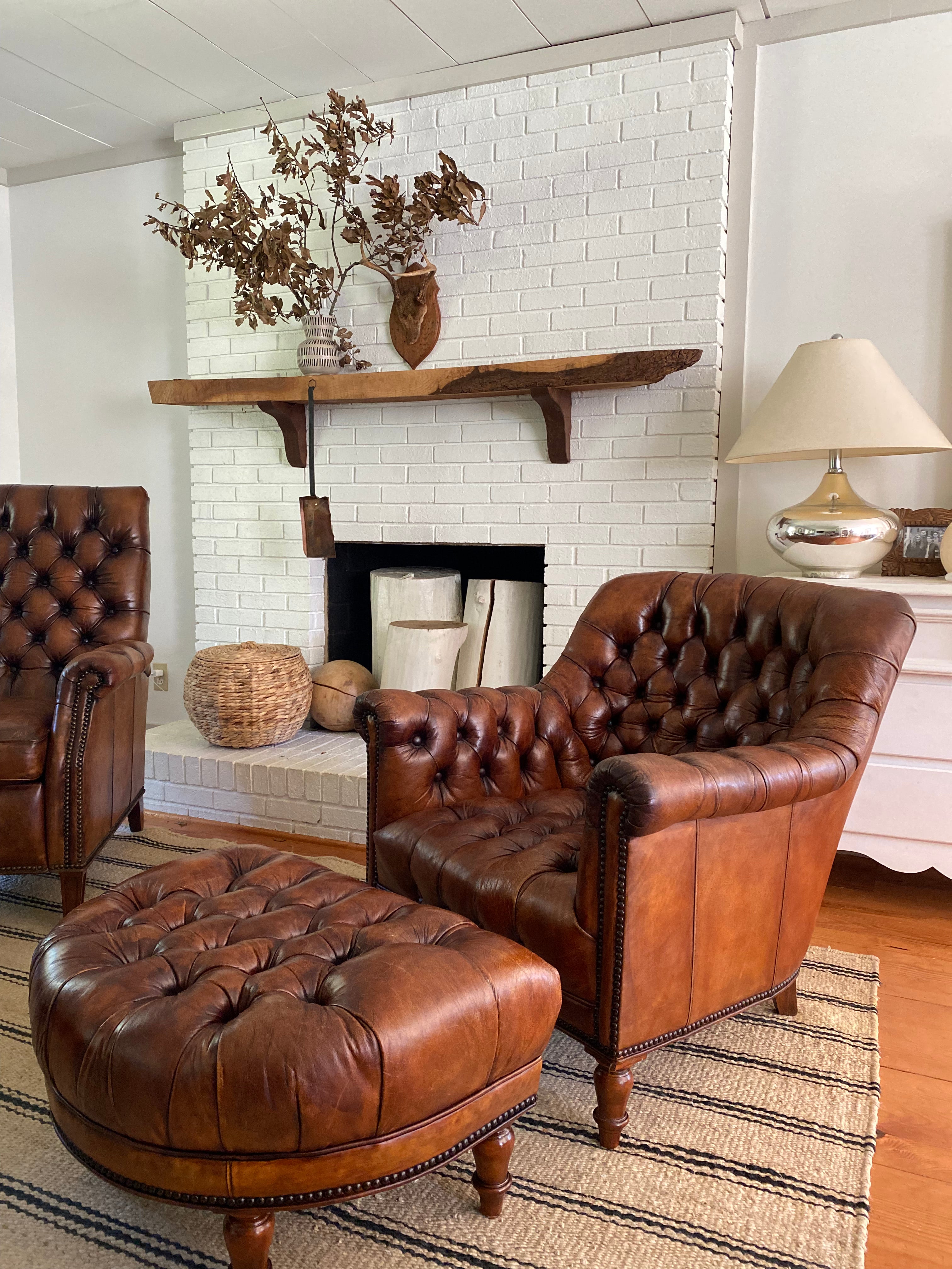 Tufted Club Chair Tufted Chair And Ottoman Club Chair Home Depot