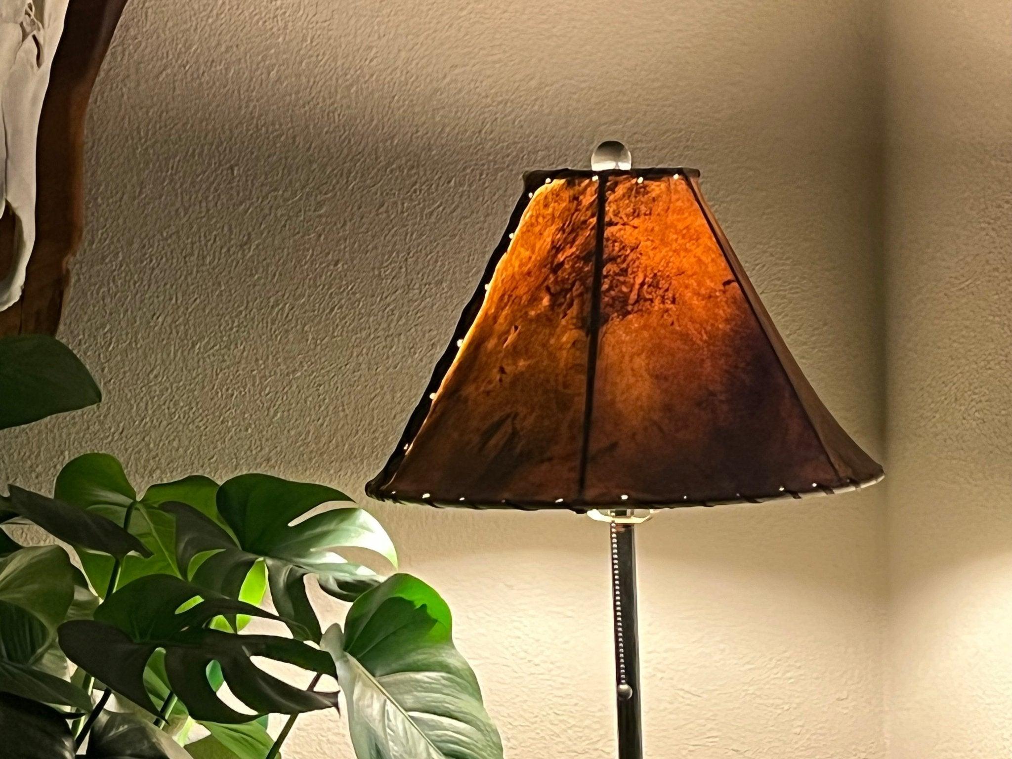 Brown rawhide lamp shade - Your Western Decor