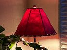 Dyed red handmade rawhide lamp shade - Your Western Decor