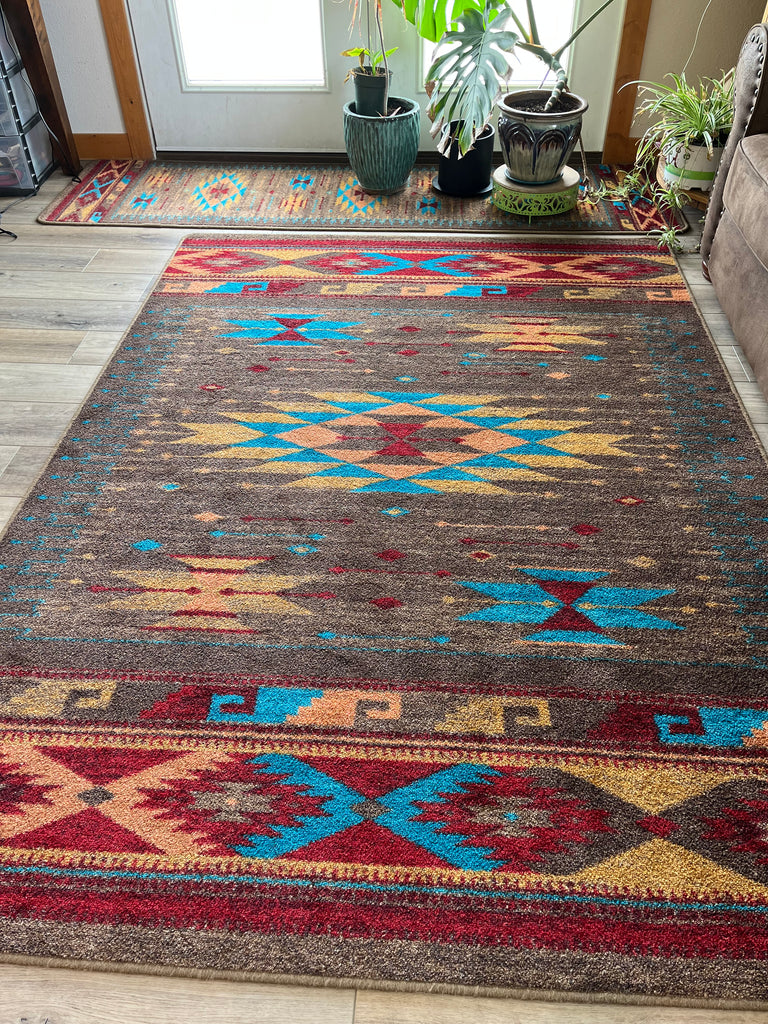 Ohtli colorful Southwestern area rug and floor runner - American made rugs from Your Western Decor