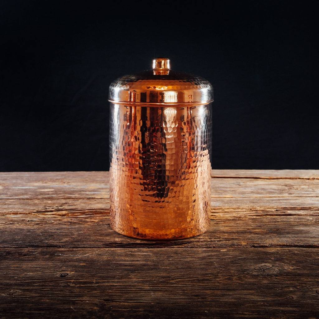 Hammered copper kitchen composting canister - Your Western Decor