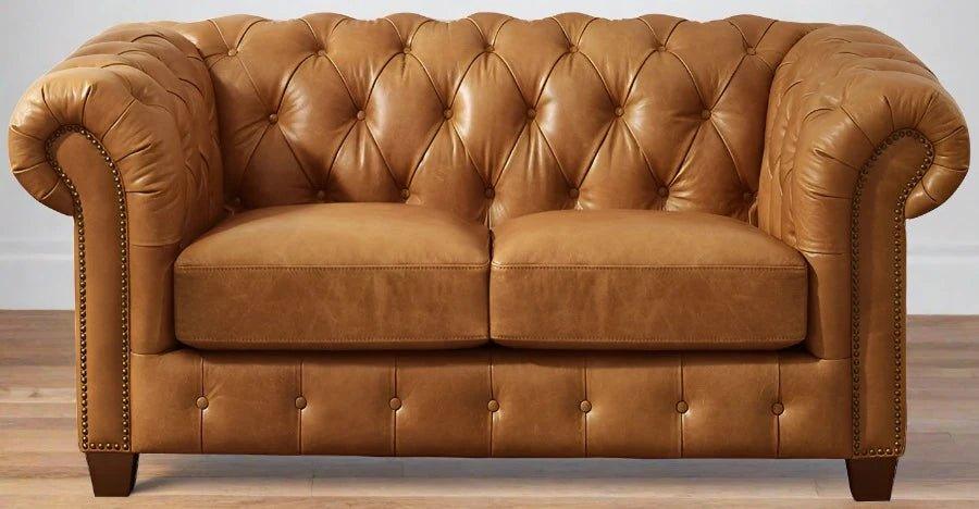 Kingston Tufted Leather Loveseat - Your Western Decor