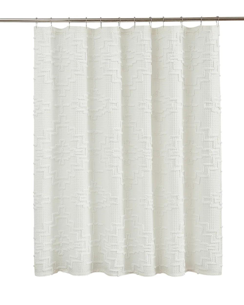 Kiva Ivory Shower Curtain - Geometric pattern - 72" x 72" - Your Western Decor