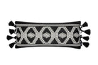 Kiva Oblong Pillow - 14" x 30" - Black w/ white embroidery - Your Western Decor