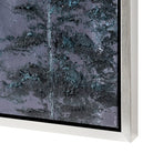 abstract pine forest landscape canvas wall art set in blue and neutral tones for modern rustic and designer interiors, texture detail 