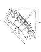 American made Leather 3-pc Conversational Sectional with croc leather trim diagram - Your Western Decor