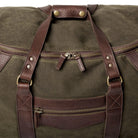 Waxed canvas and leather roll-on duffle bag made in the USA - Your Western Decor