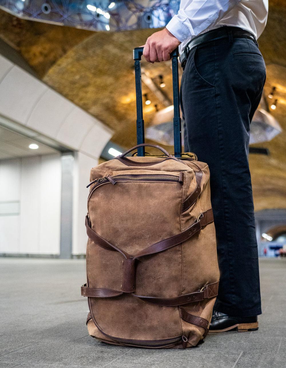Campaign Waxed Canvas Rolling Carry-On Duffle Bag – Your Western Decor