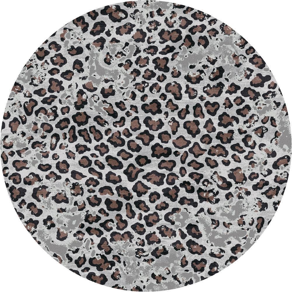 Natural leopard print 8' round area rug - Made in the USA - Your Western Decor, LLC