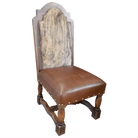 Light Brindle Dining Chair. Chair with brown leather seat and backrest 