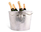 Hammered solid pewter ice bucket with detailed longhorn steer handles - Your Western Decor 