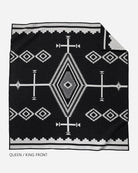 Los Ojos Black and White Pendleton Queen Blanket made in Oregon Woolen Mill - Your Western Decor