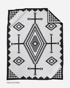 Los Ojos Black and White Pendleton Twin Blanket made in Oregon Woolen Mill - Your Western Decor