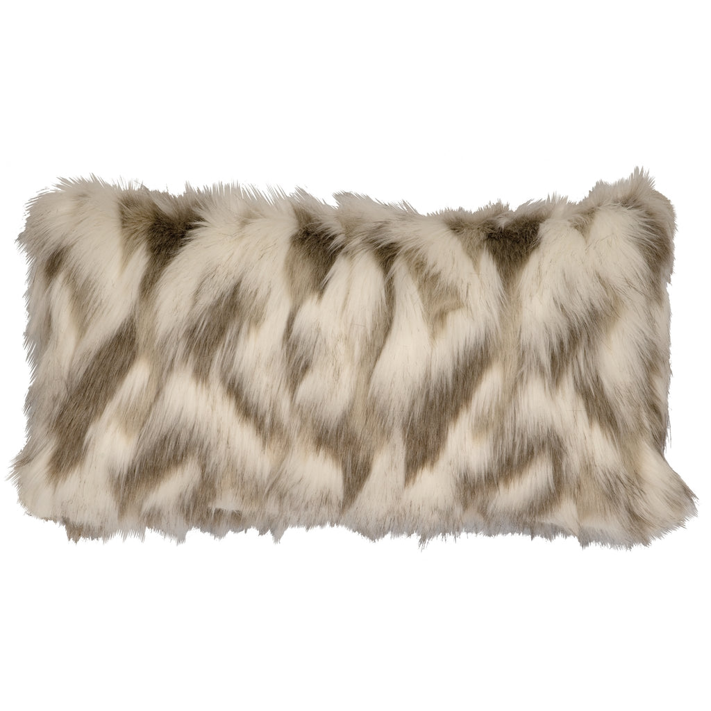 Luxury Faux Tibetan Fox Fur Oblong Pillow - Made in the USA - Your Western Decor