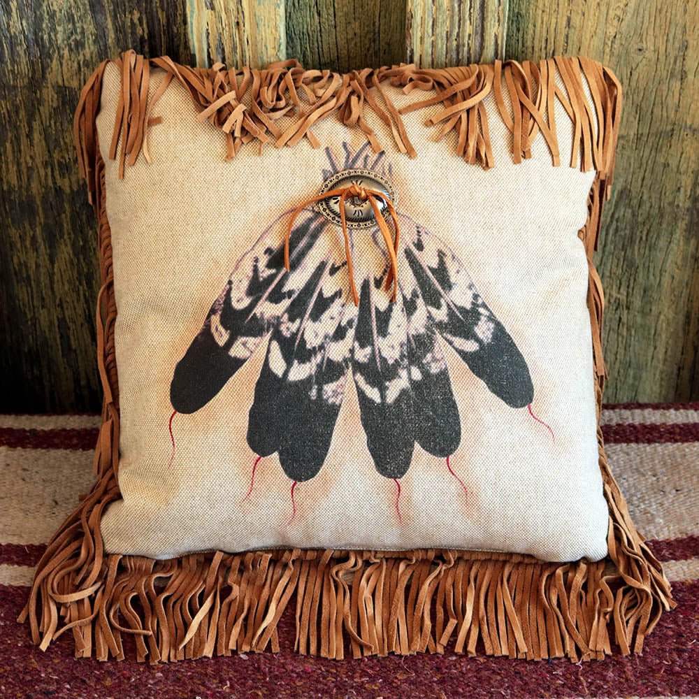 Many Feathers Throw Pillow | Your Western Decor