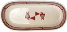 Mimbreno Aztec Flying Birds Serving Dish Maroon and White - Your Western Decor