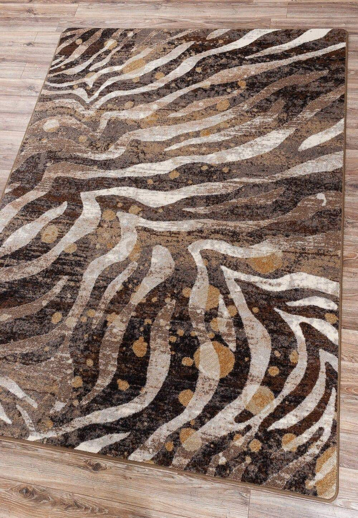 Zebra print area rug with gold metallic splash. Free Shipping. Made in the USA. Your Western Decor