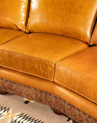 American made Monarca Curved Sunset Leather Sofa - Your Western Decor