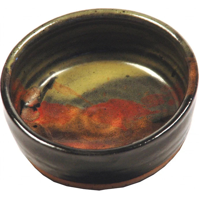 Ceramic pet bowl with moonscape pottery glaze - Your Western Decor