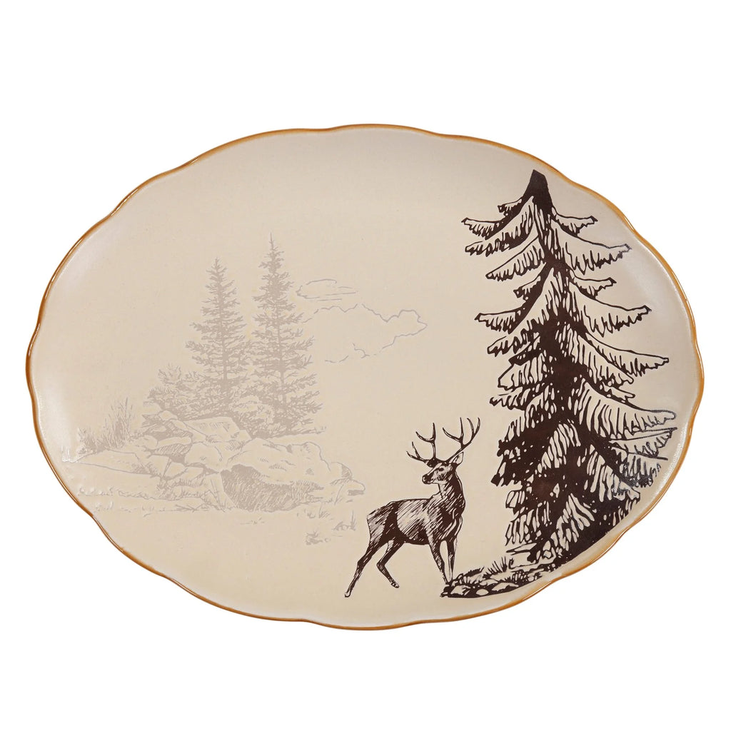 Mountain Pine Ceramic Serving Platter - Your Western Decor