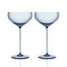 Mouth-blown Blue Coupe Glasses - Your Western Decor