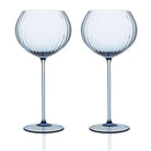 Mouth-blown Blue Red Wine Glasses - Your Western Decor