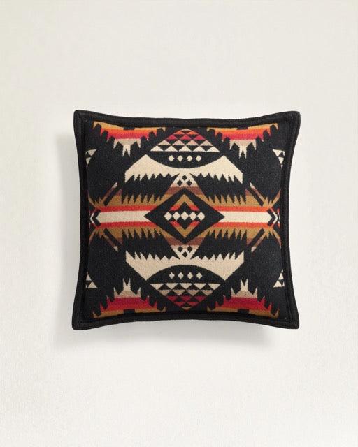 Nehalem Throw Pillows - Black Color - 16" x 16" - Wool Fabric - Your Western Decor