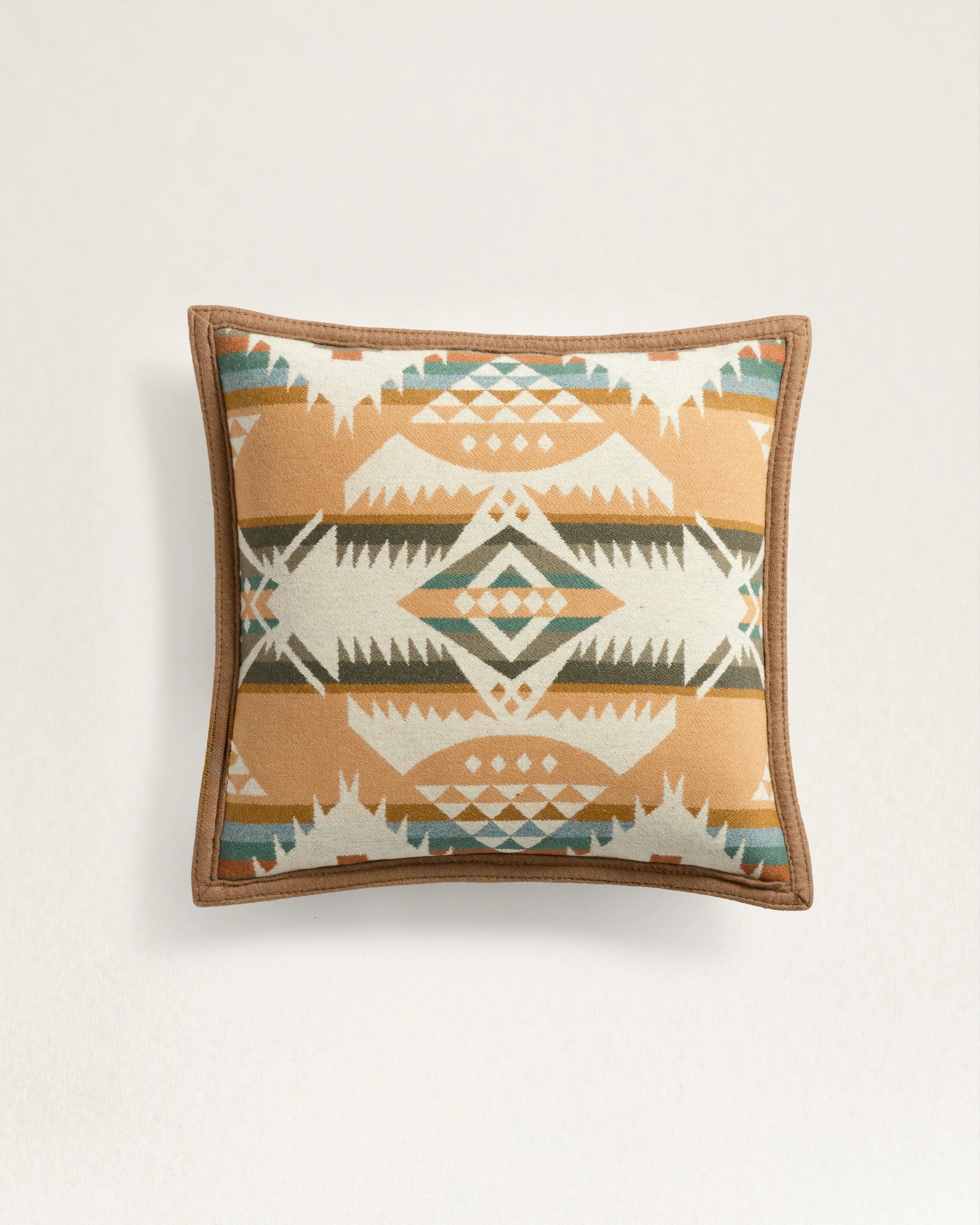 Nehalem Throw Pillows - Reverse Design - Natural Color - 16" x 16" - Wool Fabric - Your Western Decor