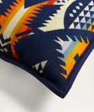 Nehalem Throw Pillows - Navy Color - 16" x 16" - Wool Fabric - Felt Binding Edge - Your Western Decor