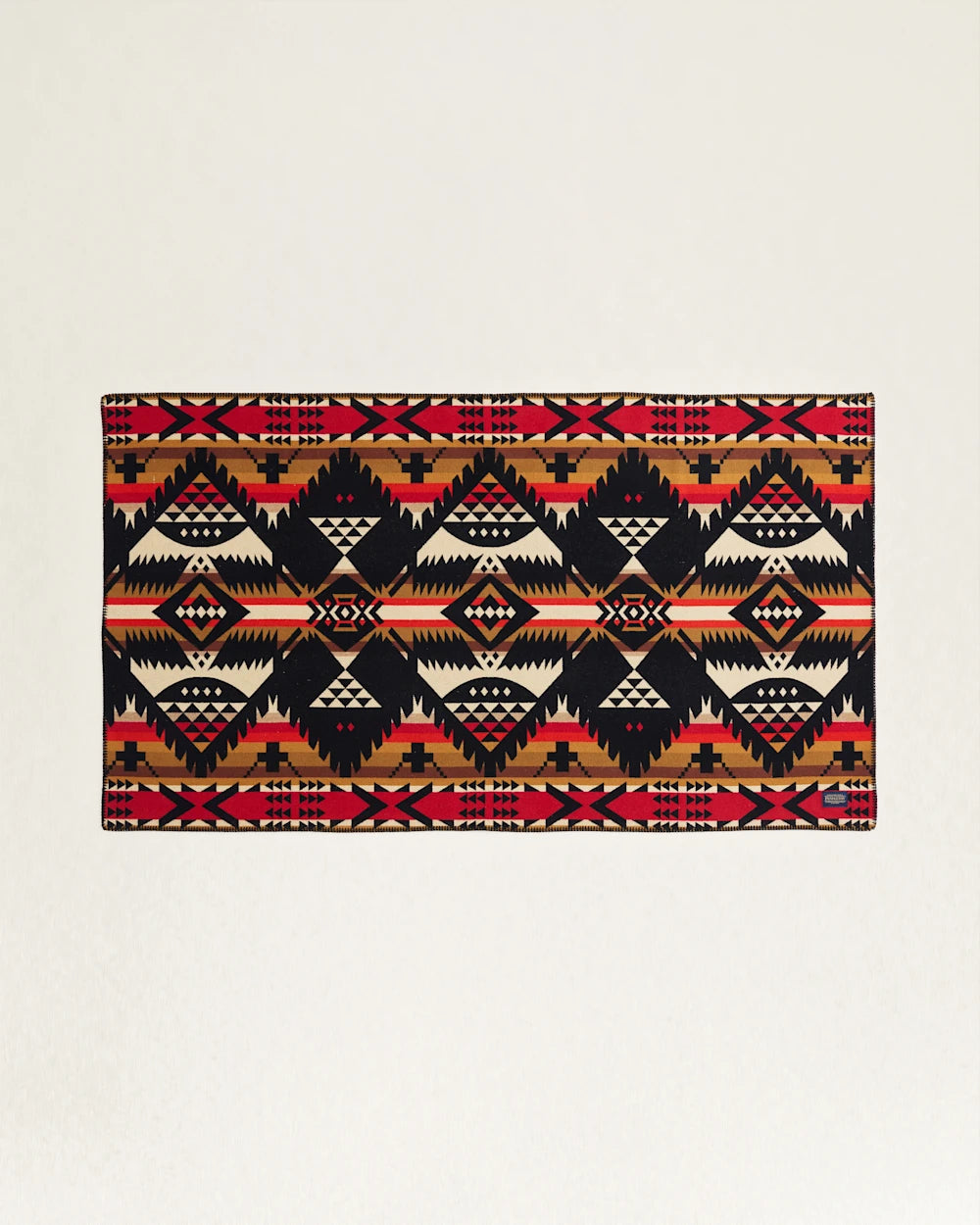 Nehalem Saddle Blanket Black - Wool & Cotton - Black, Red, White & Brown - Pendleton Woolen Mills - Your Western Decor