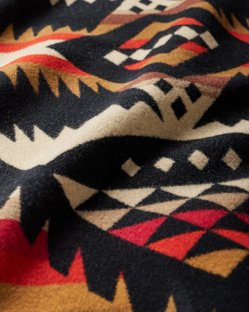 Nehalem Saddle Blanket Black - Wool & Cotton - Black, Red, White & Brown - Pendleton Woolen Mills - Your Western Decor