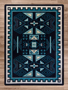 Four Rams Blue Contemporary Rugs Made in the USA - Your Western Decor