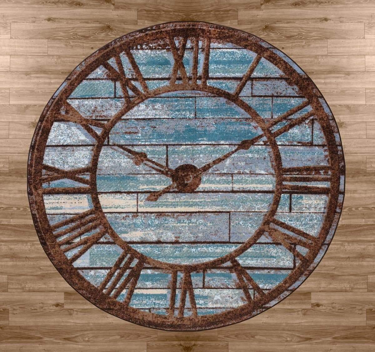 It's About Time Area Rug Round | Your Western Decor
