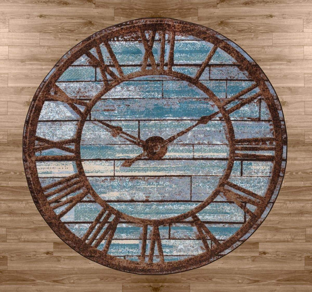 Clock Face Round Area Rug made in the USA - Your Western Decor