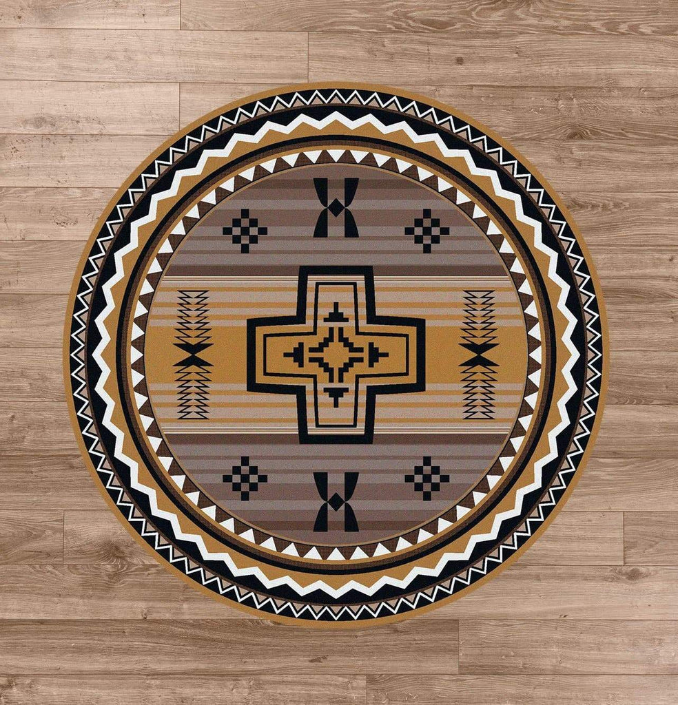 Brazos Arrows OKA Southwest Round Area Rug - 2 Colors - Rugs made in the USA - Your Western Decor