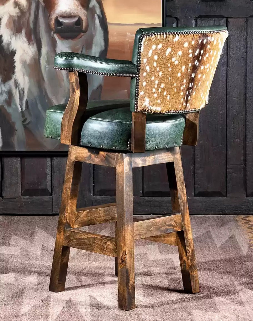 Olive & Axis Boot Stitch Swivel Stool made in the USA - Your Western Decor
