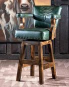 Olive & Axis Boot Stitch Swivel Stool made in the USA - Your Western Decor