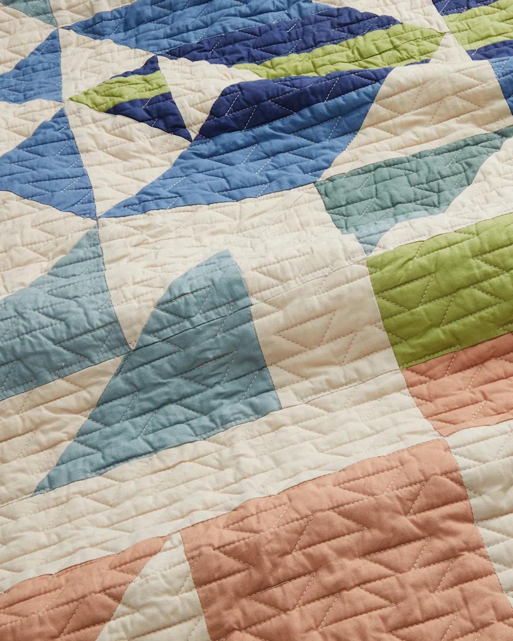 Opal Springs Pieced Quilt Set - Cotton Quilt - Blues, Pinks, green & tan - Pendleton Opal Springs - Quilt & Shams - Your Western Decor