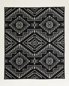 Oxbow Twin Blanket - Reversible - Pendleton USA - Wool & Cotton - Black, White & Gray - Your Western Decor