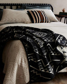 Oxbow Twin Blanket - Reversible - Pendleton USA - Wool & Cotton - Black, White & Gray - Your Western Decor