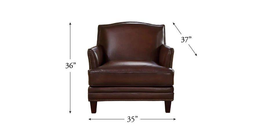 Oxford Brown Leather Chair - Dimensions - Your Western Decor