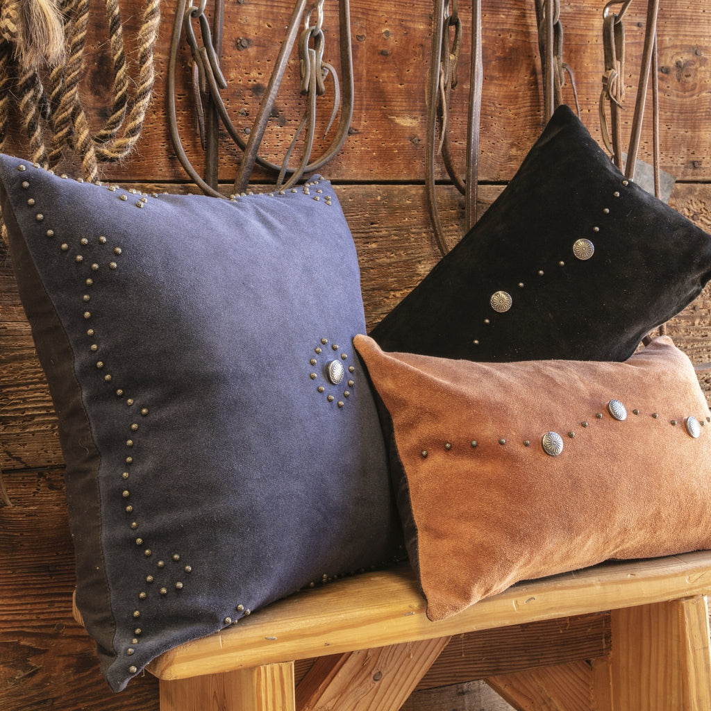 Western suede leather accent pillows - Your Western Decor
