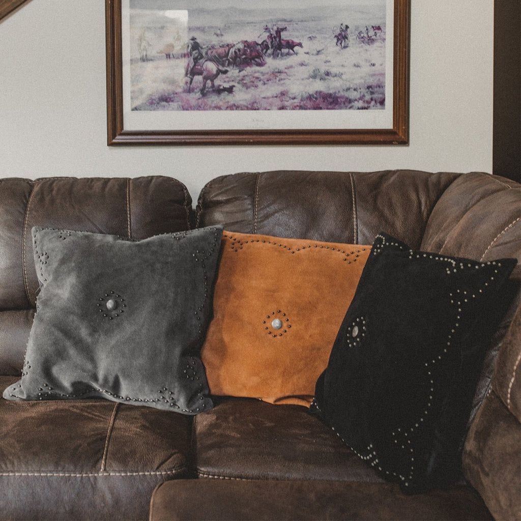 Studded Western Leather Pillows - Your Western Decor