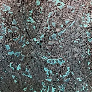 Paisley Aqua Embossed Leather | Your Western Decor