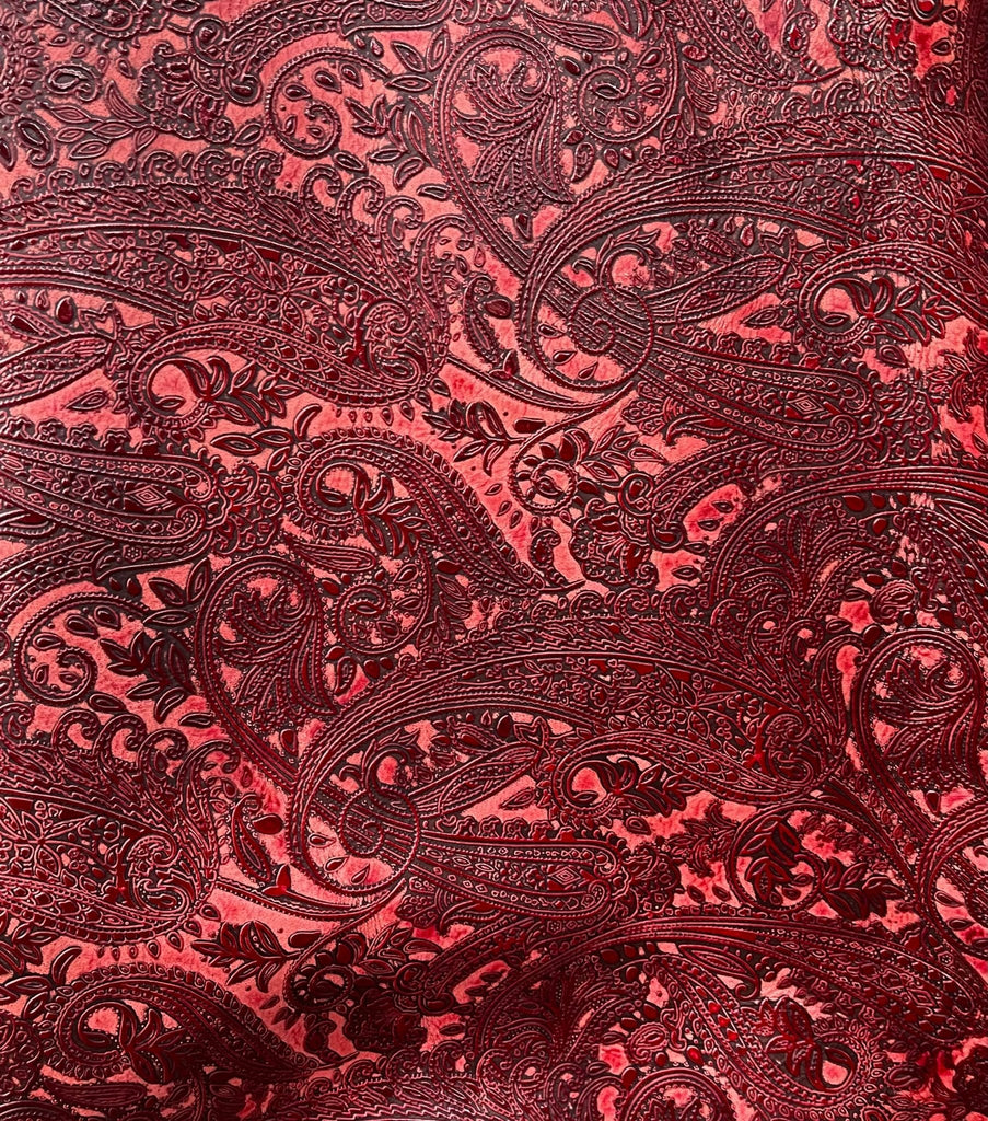 Paisley Pomegranate Embossed Leather | Your Western Decor