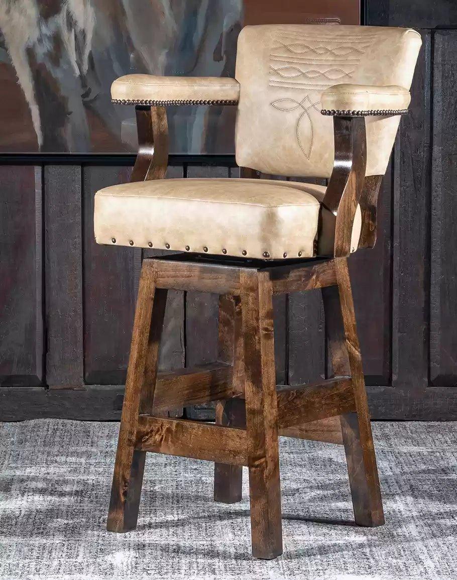 American made luxury Palomino Panache Western Swivel Bar Chair - Your Western Decor