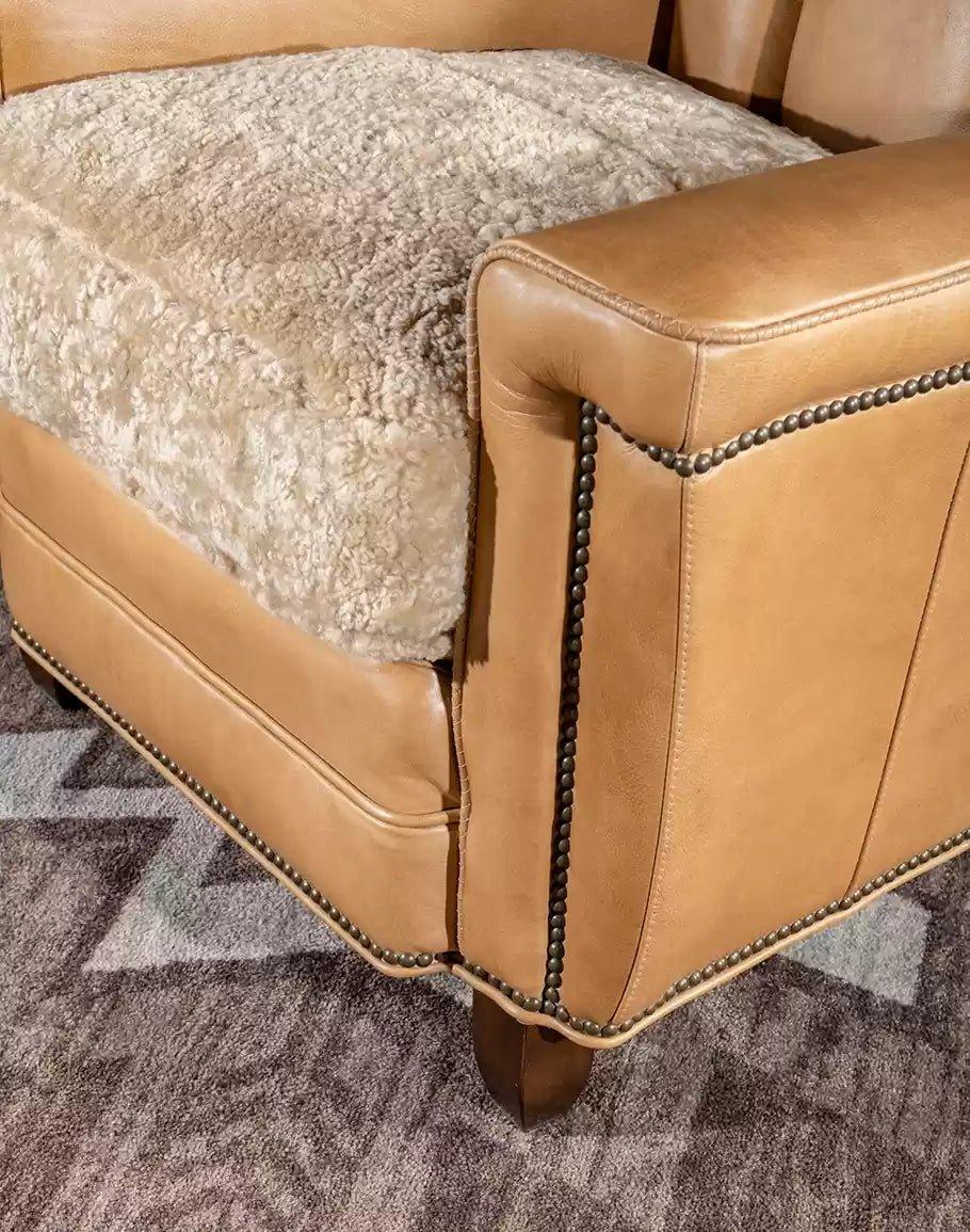 American made Palomino Shearling Leather Club Chair - Your Western Decor