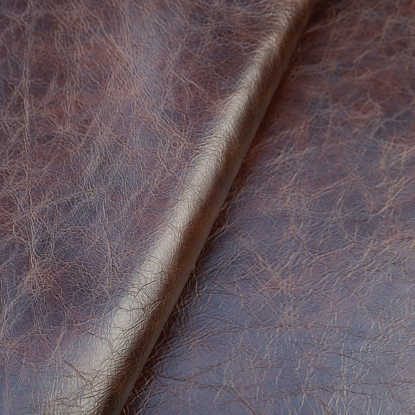 Parisian Brocante semi aniline upholstery leather hide brown European cowhide finished in Italy for furniture upholstery
